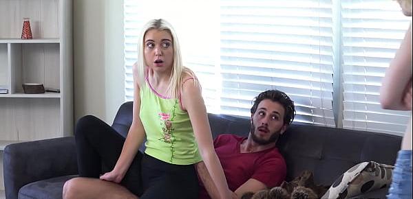  Bro notices and fucks a hole on teen stepsisters Chloe Cherry pants